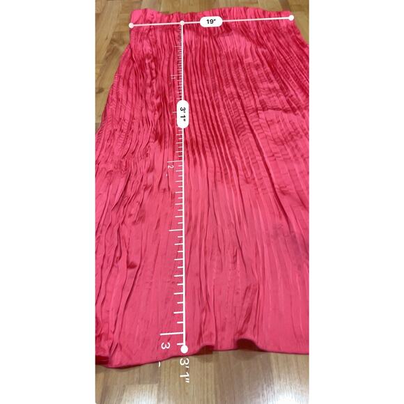 A New Day Women's Textured Crinkle Satin Midi Skirt Coral Pink Size XXL NWT - Picture 6 of 6